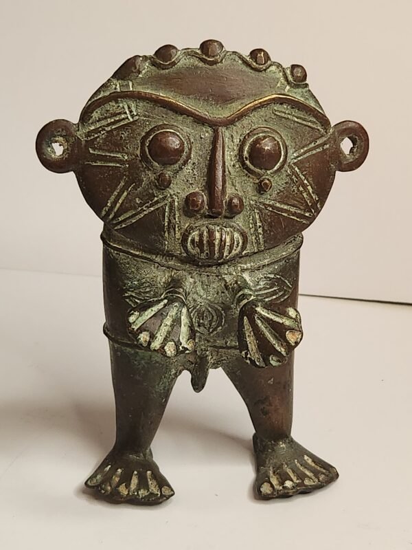 #6 ANCIENT AFRICAN TRIBAL BRONZE FETISH FIGURE SCULPTURE (Bronze Tikar Fetish)