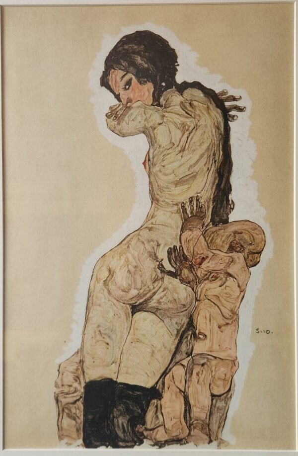 Old Egon Schiele,2/3 original lithograph ''Mutter und Kind'' - Image 3