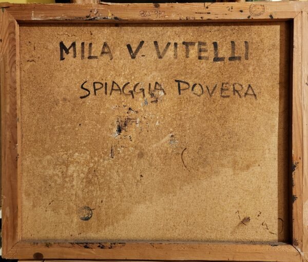 Old Italian painting school Spiaggia Povera Signed, Mila v Vitelli - Image 5