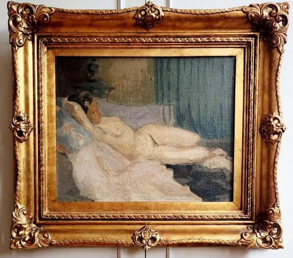 Old Painting Female Nude by Hector Sgarby 1946