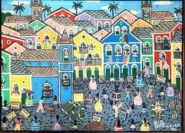 Vintage Painting ''Pelourinho'' Bahia Paulo Cica