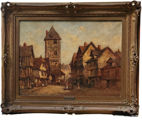 Old painting by Pierre Le Boeuf ''Ville de Dieppe''