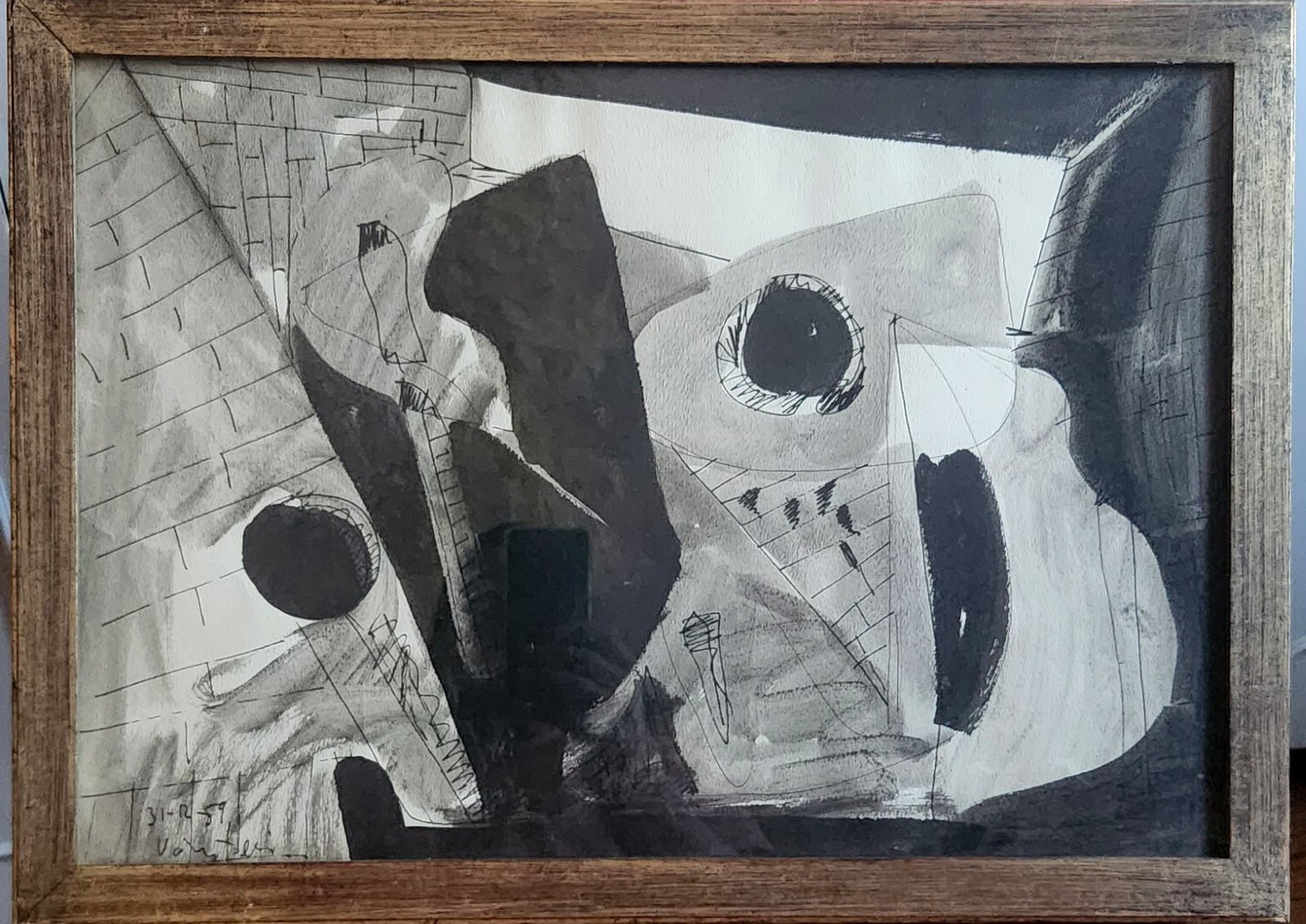 Alejandro Vainstein Argentina school ink composition Abstraction 1959