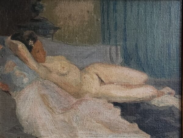 Old Painting Female Nude by Hector Sgarby 1946 - Image 3