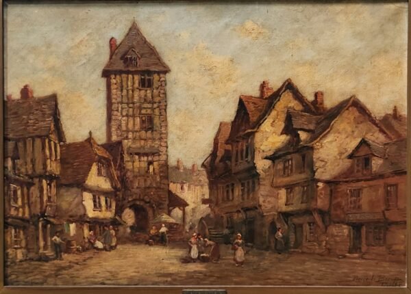 Old painting by Pierre Le Boeuf ''Ville de Dieppe'' - Image 3