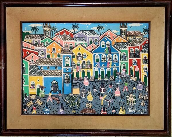 Vintage Painting ''Pelourinho'' Bahia Paulo Cica - Image 3