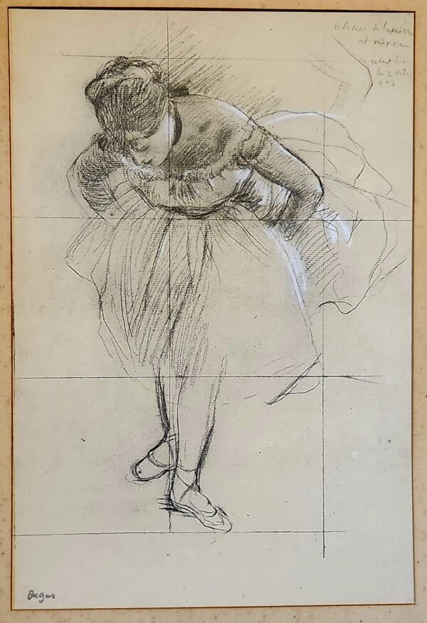 Old print Degas dancer signed . - Image 4