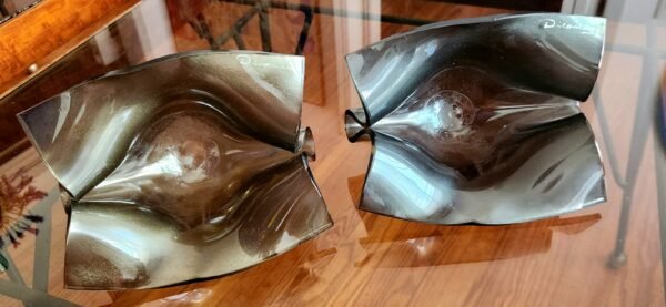 Pair of iridescent glass sculptures signed Águeda Dicancro C.1960 - Image 4