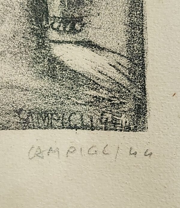 Old lithograph Massimo Campigli 1944, Weeping is Not Allowed - Image 4