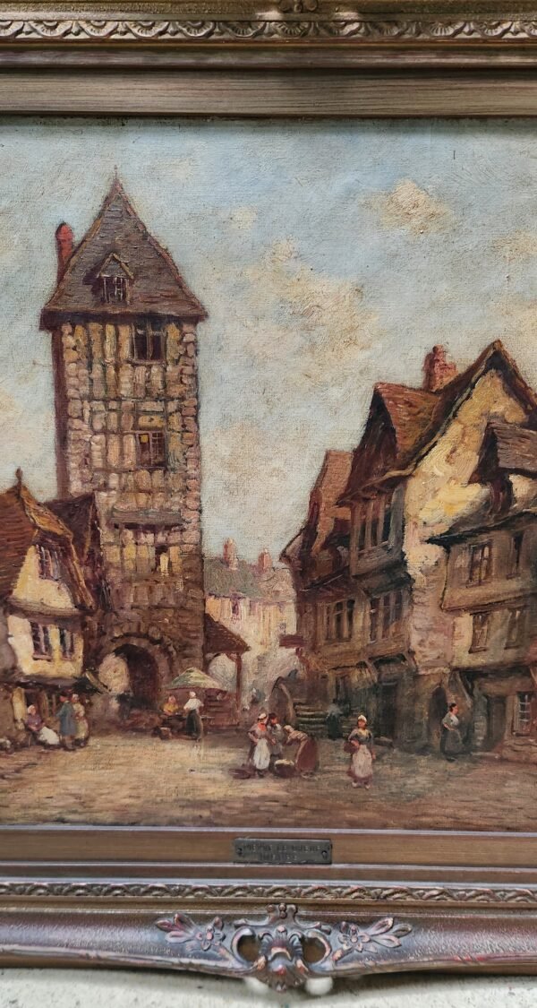 Old painting by Pierre Le Boeuf ''Ville de Dieppe'' - Image 6