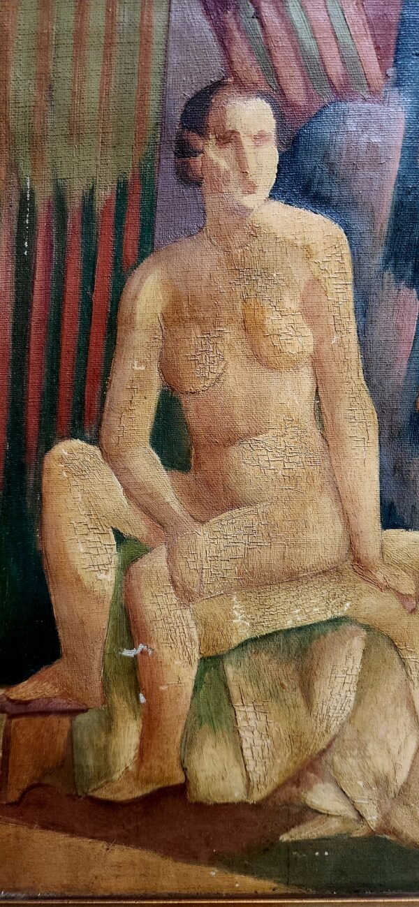 Old painting lady nude cubist Nicolas Poliacoff - Image 10