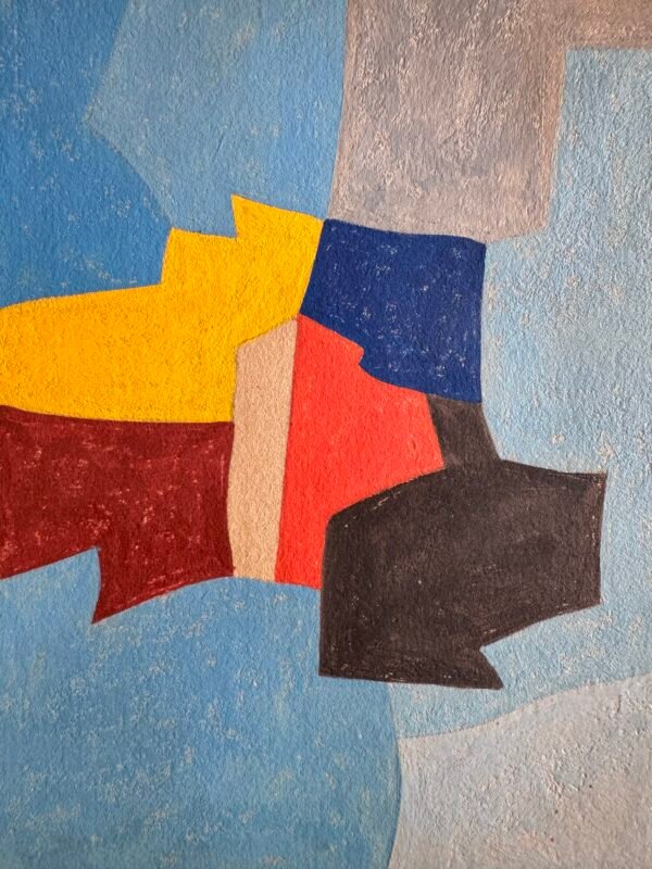 Old original composition Gouache/Paper signed by Serge Poliakoff. - Image 3