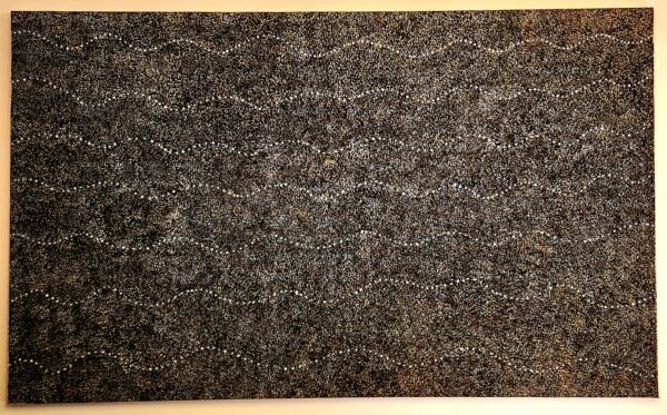 Mary Rumble Petyarre, acrylic/canvas, "Bush Plum Dreaming," a genuine work of Australian Aboriginal art.