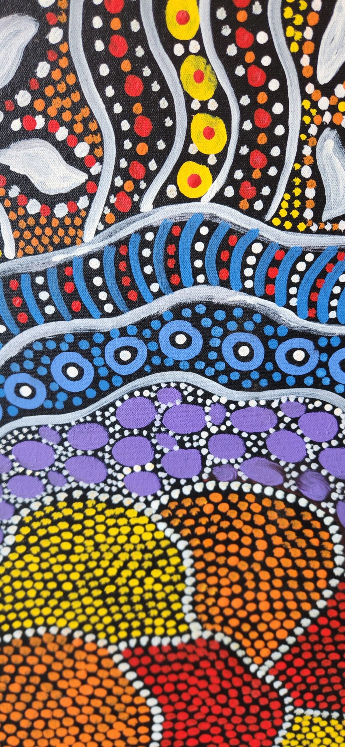 Anna Petjara, acrylic/canvas, "Utopia", a genuine work of Australian Aboriginal art. - Image 6