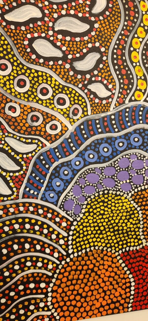 Anna Petjara, acrylic/canvas, "Utopia", a genuine work of Australian Aboriginal art. - Image 2