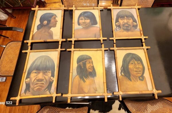Six works, oil on wood, By Holden Jara (Paraquay) Guarani Indians of Paraguay - Image 2