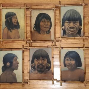Six works, oil on wood, By Holden Jara (Paraquay) Guarani Indians of Paraguay