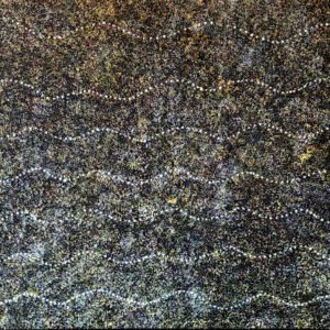 Mary Rumble Petyarre, acrylic/canvas, "Bush Plum Dreaming," a genuine work of Australian Aboriginal art.