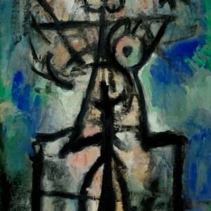 Hans Platschek "Figure" Tempera on paper 50 x 33 cm.