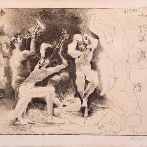 Lithograph by Pablo Picasso, "The Dance of the Fauns," 1957