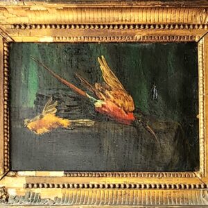 Antique painting on canvas Birds